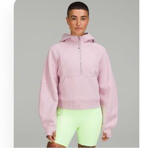 Lululemon Pink Peony Oversized Half-Zip Hoodie